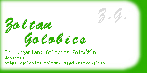 zoltan golobics business card